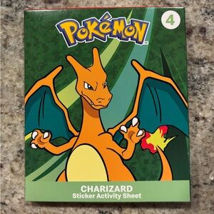 McDonald’s 2025 Happy Meal Pokemon Card #4 Charizard Sticker Activity Sheet Set